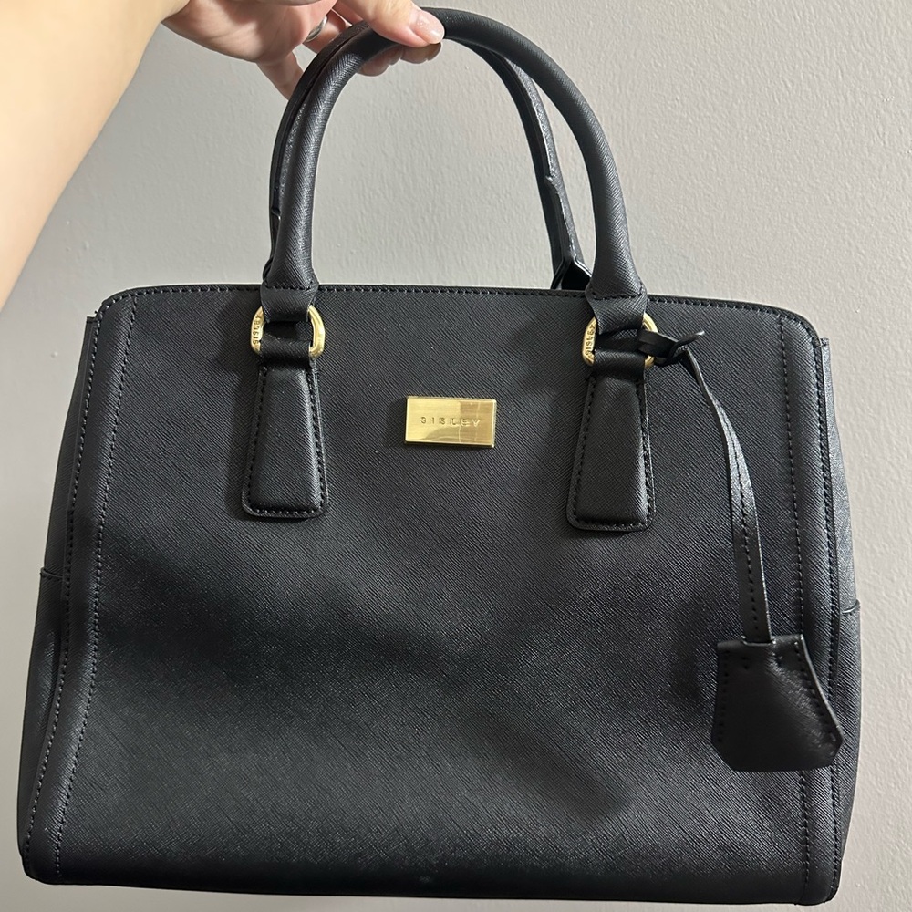 Sisley Black Leather Handbag